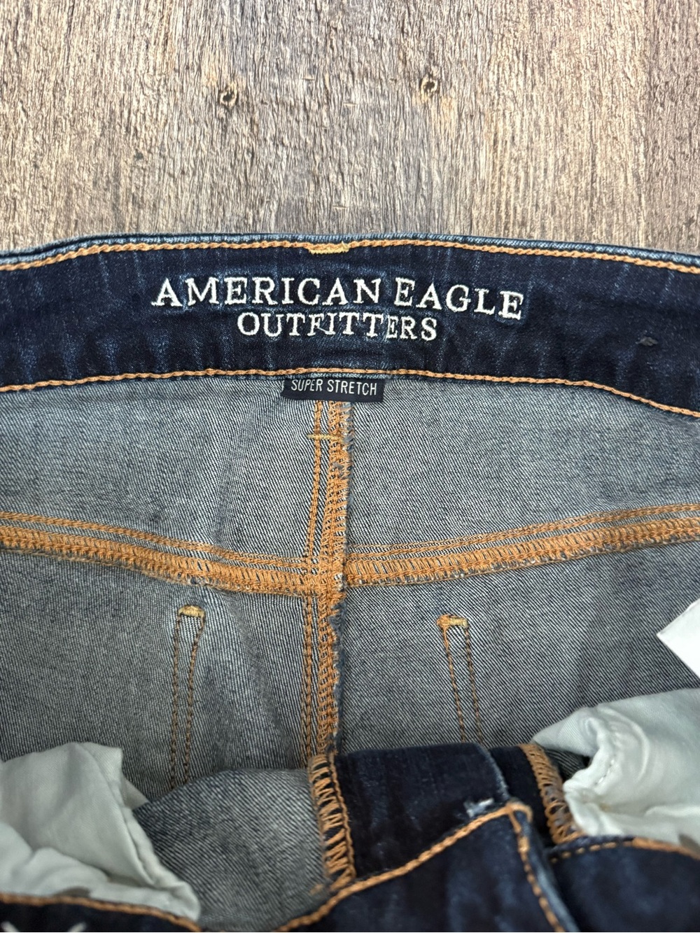 American Eagle Outfitters Dark Blue Faded Skinny Jeans AEO Denim Size 6 - Picture 5 of 12